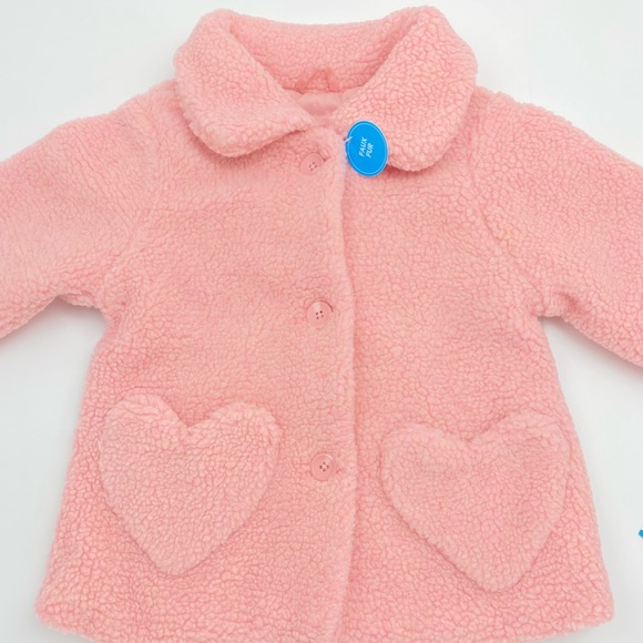 Carter’s Toddler Little Girls Faux Fur Sherpa Coat Pink Size 2T NWT - Picture 1 of 7